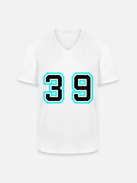 39 Symbole numérique - T-shirt col V Homme - blanc