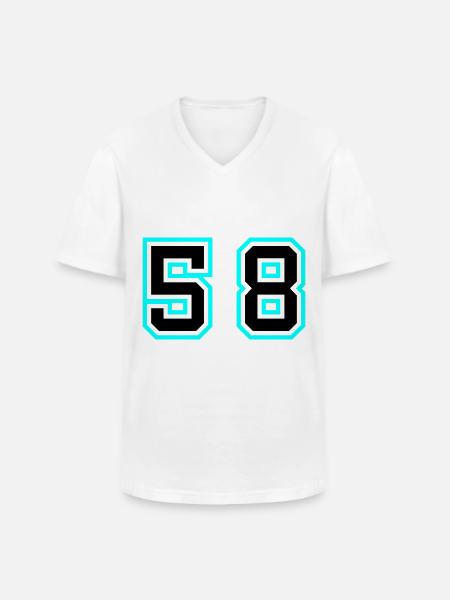58 Symbole numérique - T-shirt col V Homme - blanc