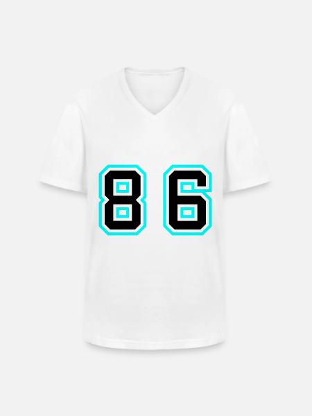 86 Number Symbol - Men's V-Neck T-Shirt - white