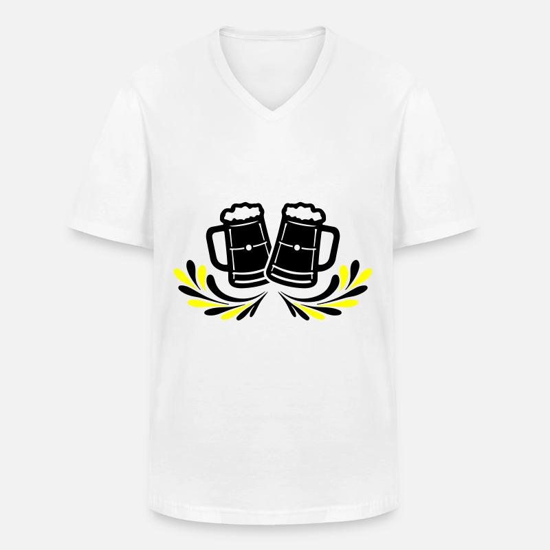 Bierkrug Bier Symbol - Männer-T-Shirt mit V-Ausschnitt - Weiß