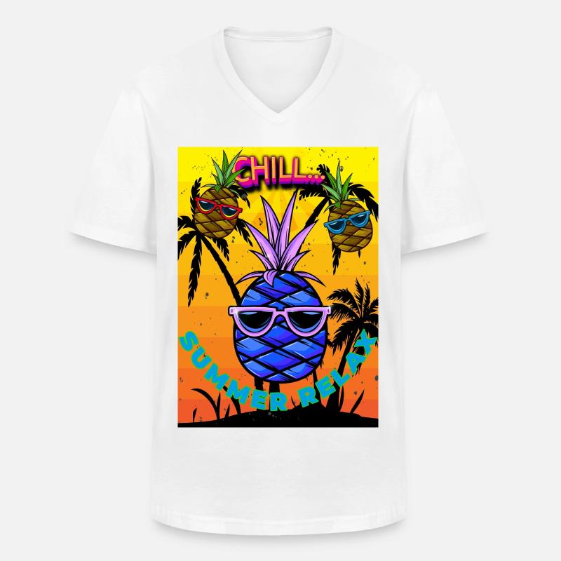 Chill Sommer Relax - Männer-T-Shirt mit V-Ausschnitt - Weiß