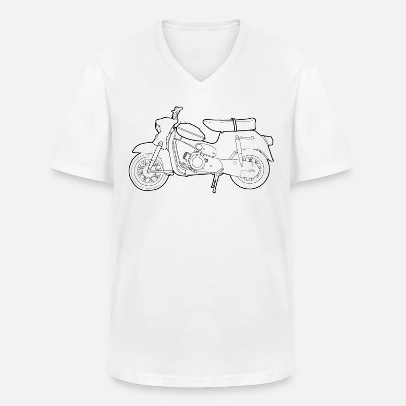 DS50 / Schwalbenfahrer / Ostalgie / Mofa Oldtimer - Männer-T-Shirt mit V-Ausschnitt - Weiß