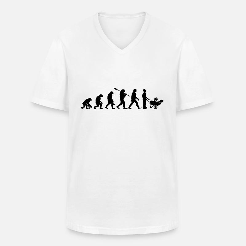 Gardener Evolution Garten Blumen Pflanzen - Männer-T-Shirt mit V-Ausschnitt - Weiß