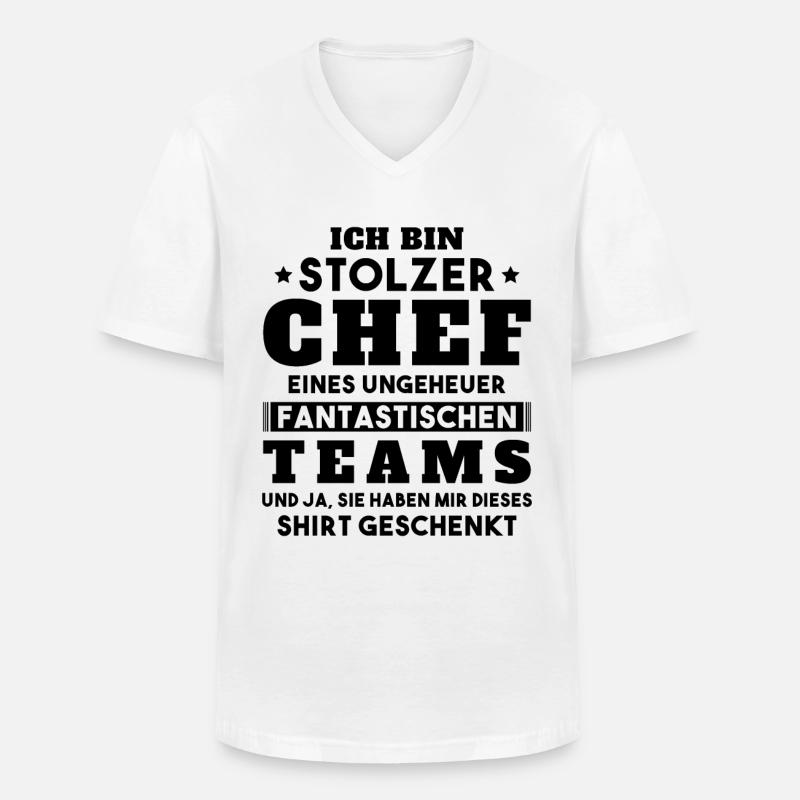 Ich bin Stolzer Chef Geschenkidee - Männer-T-Shirt mit V-Ausschnitt - Weiß