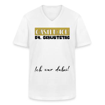 54 Birthday Gift Women's Decoration Men's Guestbook - Men's V-Neck T-Shirt - white - Front - AI Model Male 185 light (185cm)