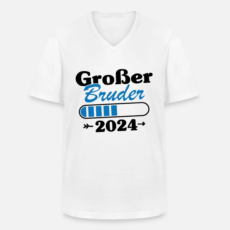 Großer Bruder Loading 2024 - Männer-T-Shirt mit V-Ausschnitt - Weiß