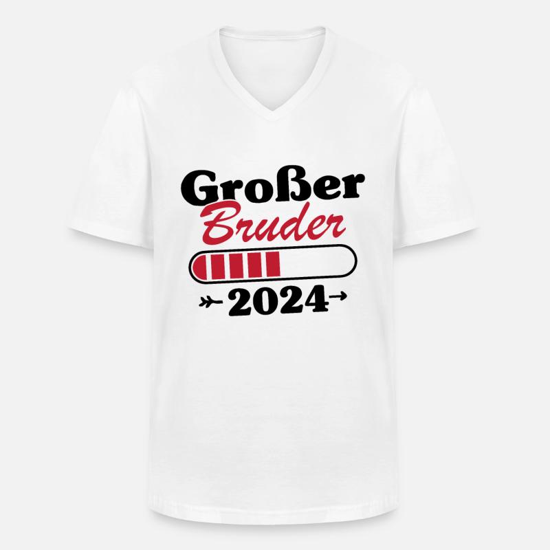 Großer Bruder Loading 2024 - Männer-T-Shirt mit V-Ausschnitt - Weiß