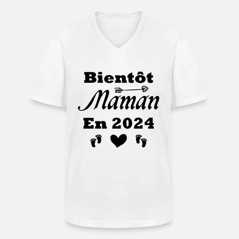 Bald Mama 2024 - Männer-T-Shirt mit V-Ausschnitt - Weiß