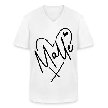 Malle Herz - Männer-T-Shirt mit V-Ausschnitt - Weiß - Vorne - AI Model Male 185 light (185cm)