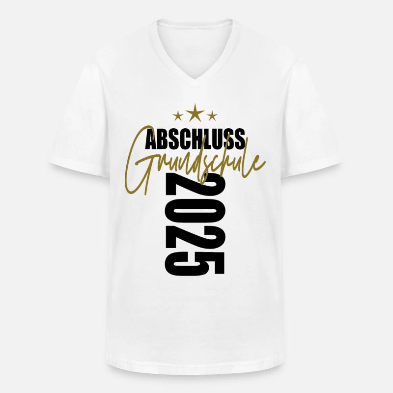 Abschluss 2025 Grundschule - Männer-T-Shirt mit V-Ausschnitt - Weiß