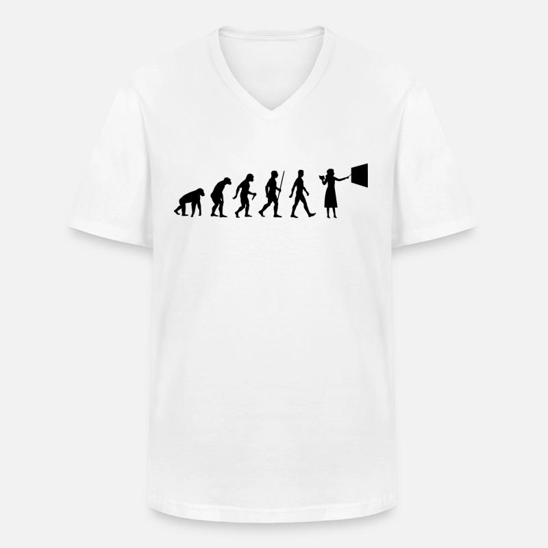 Lehrerin Evolution Schullehrerin Entwicklung - Männer-T-Shirt mit V-Ausschnitt - Weiß
