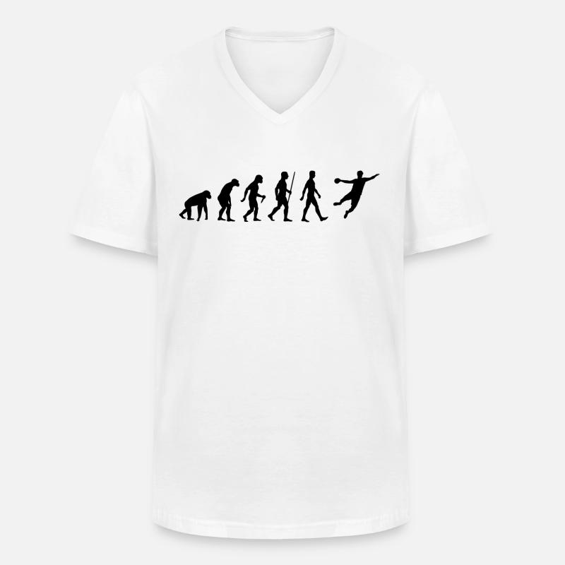 Handballer Evolution Handballspieler Handball - Männer-T-Shirt mit V-Ausschnitt - Weiß