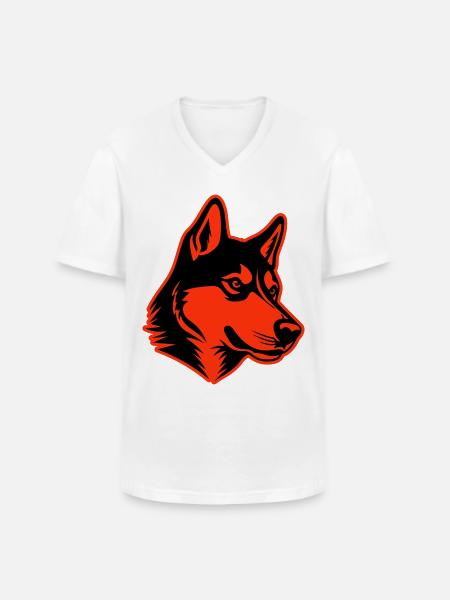 Husky Dog Head - Men's V-Neck T-Shirt - white