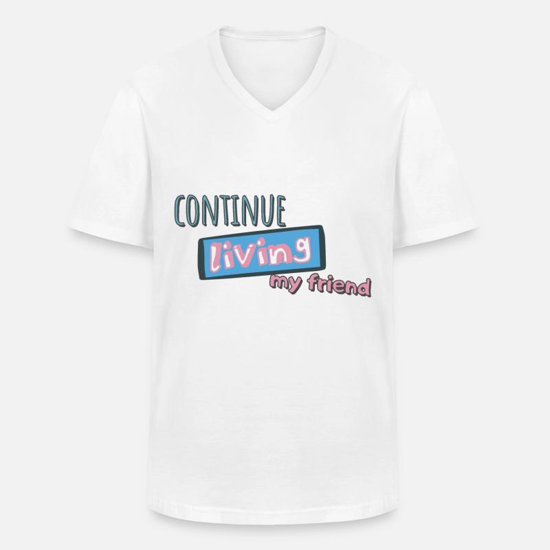 Weiter leben - Männer-T-Shirt mit V-Ausschnitt - Weiß