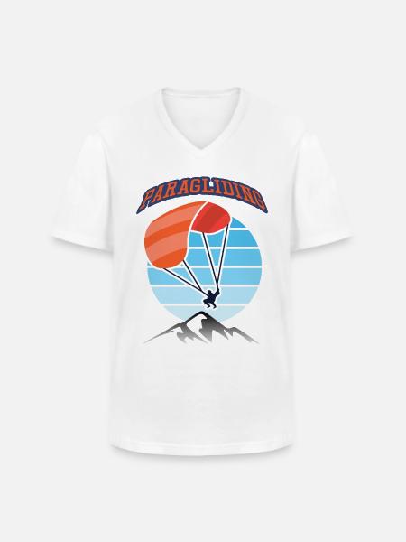 Paragliding Mountains Paragliding - Men's V-Neck T-Shirt - white