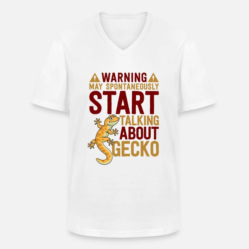 start talking about Gecko - Männer-T-Shirt mit V-Ausschnitt - Weiß