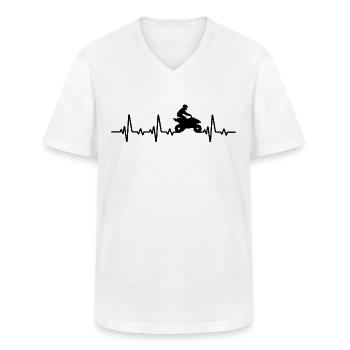 Quad Fahrer Herzschlag Quad Bike - Männer-T-Shirt mit V-Ausschnitt - Weiß - Vorne - AI Model Male 185 light (185cm)