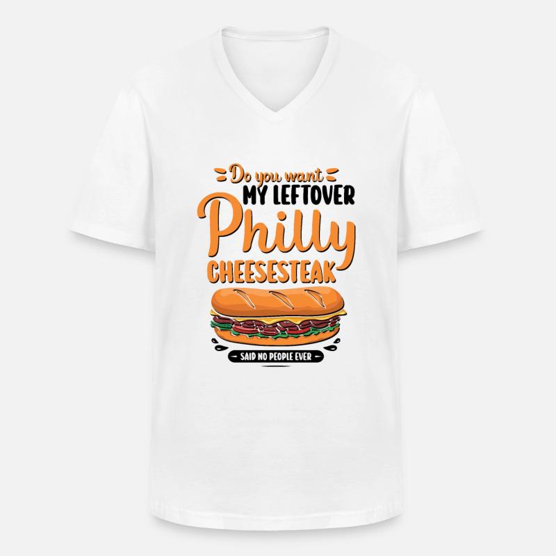 Philly Breakfast Sandwich - Männer-T-Shirt mit V-Ausschnitt - Weiß