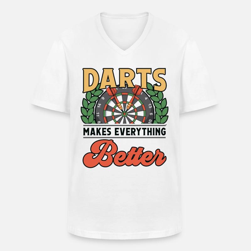 Darts makes everything better - Männer-T-Shirt mit V-Ausschnitt - Weiß