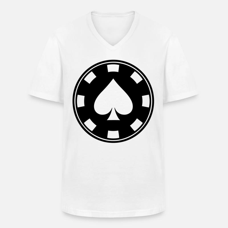 Poker-Chip - Männer-T-Shirt mit V-Ausschnitt - Weiß