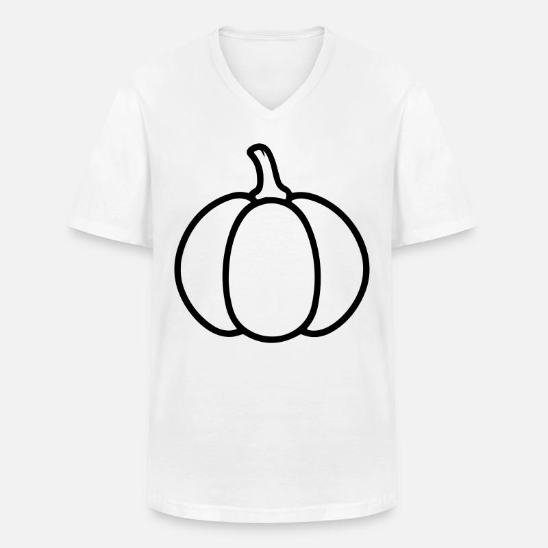 Kürbis - Männer-T-Shirt mit V-Ausschnitt - Weiß