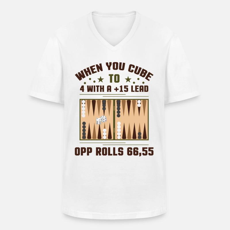 Backgammon Spiel - Männer-T-Shirt mit V-Ausschnitt - Weiß