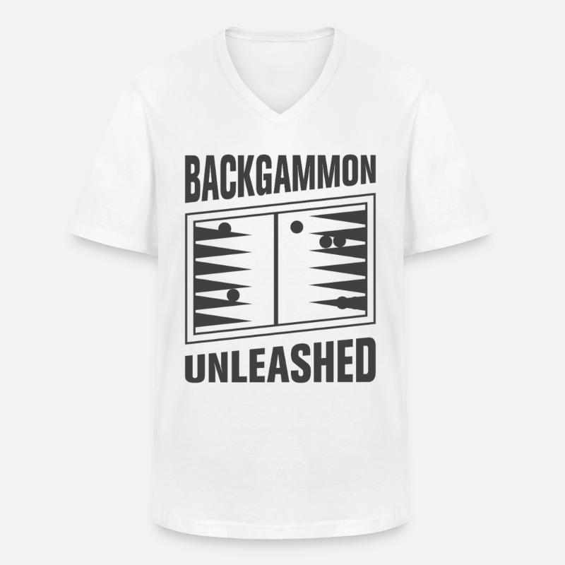 Backgammon Spiel - Männer-T-Shirt mit V-Ausschnitt - Weiß