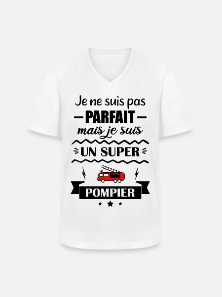 Super Firefighter Fire Hero Feuerwehrauto - Männer-T-Shirt mit V-Ausschnitt - Weiß