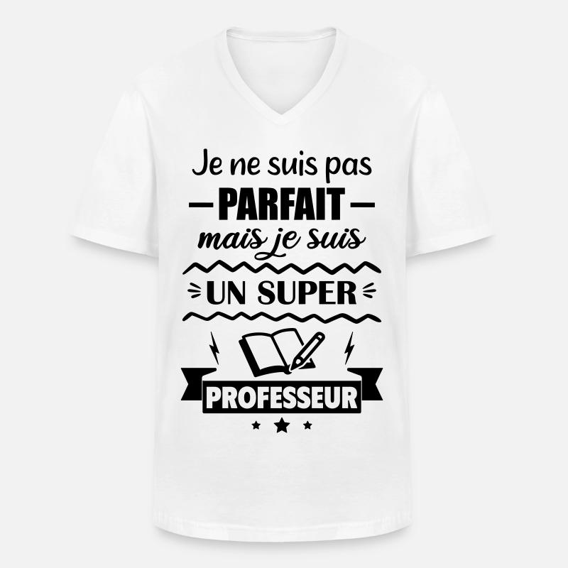 Nicht perfekt, aber toller Lehrer - Männer-T-Shirt mit V-Ausschnitt - Weiß