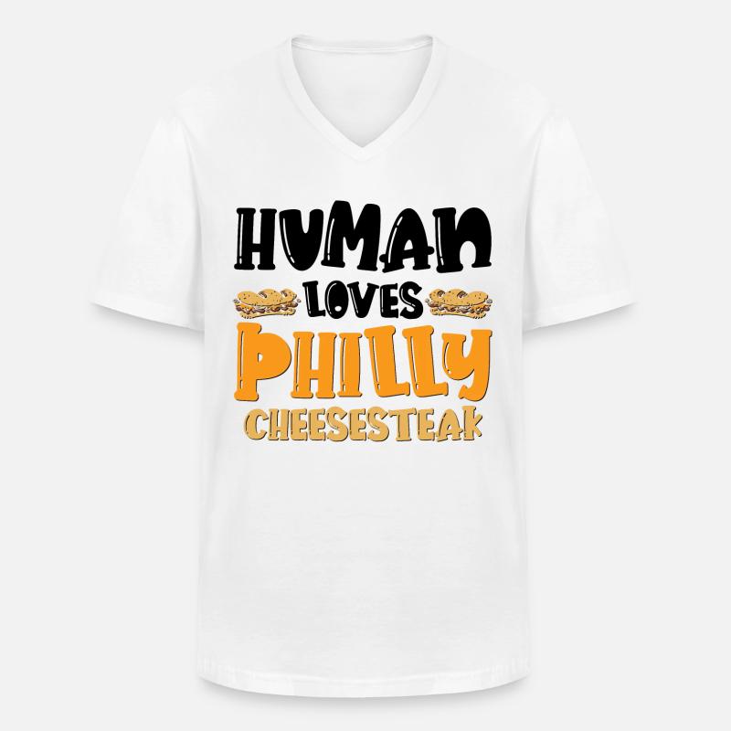 Philly Breakfast Sandwich - Männer-T-Shirt mit V-Ausschnitt - Weiß