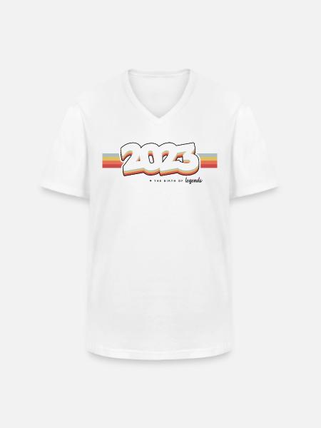 2023 the birth of legends - Men's V-Neck T-Shirt - white