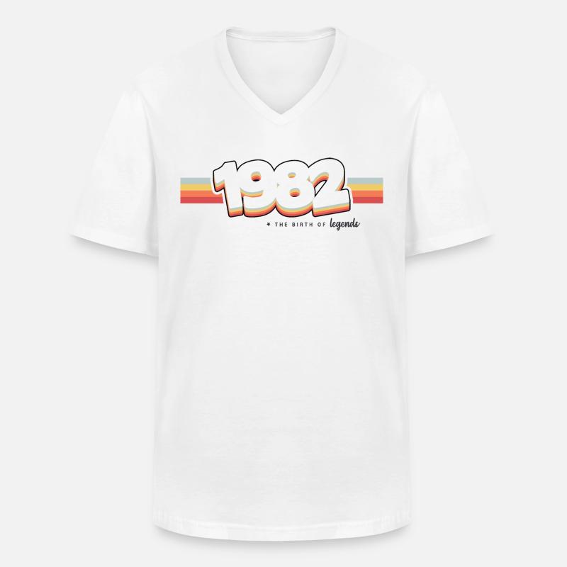 1982 Die Geburt der Legenden - Männer-T-Shirt mit V-Ausschnitt - Weiß