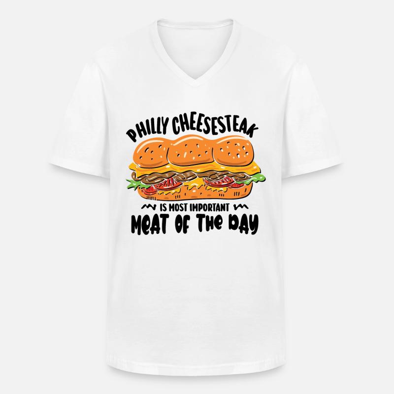 Philly Breakfast Sandwich - Männer-T-Shirt mit V-Ausschnitt - Weiß
