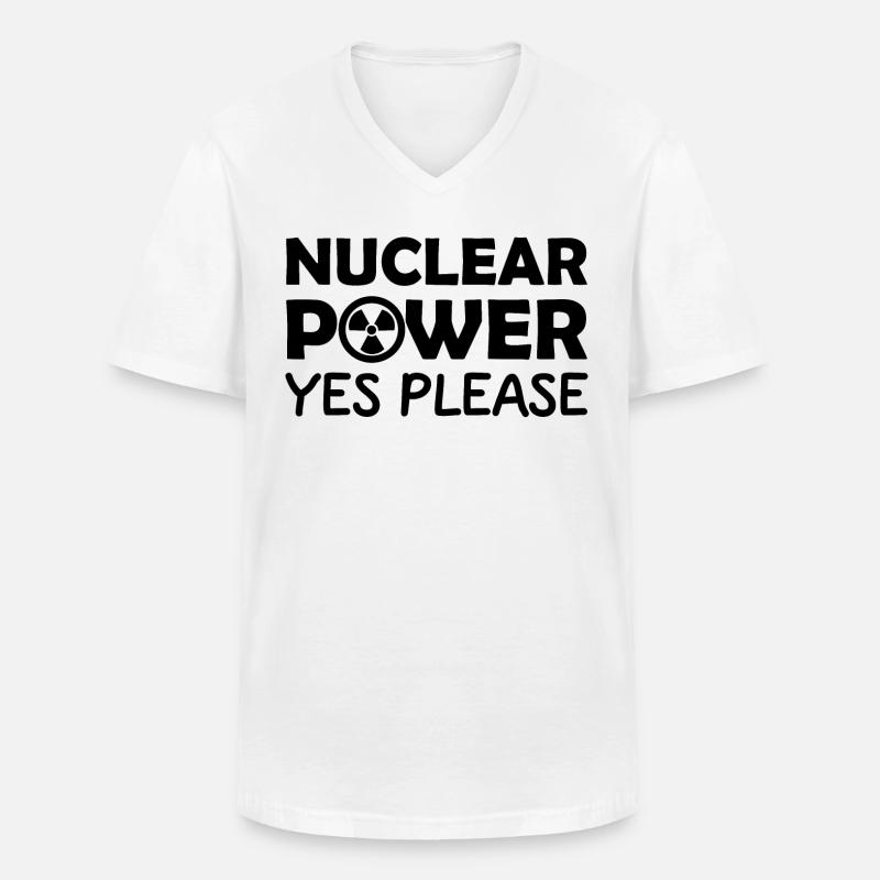 Atomkraft, Ja bitte, Kernenergie - Männer-T-Shirt mit V-Ausschnitt - Weiß