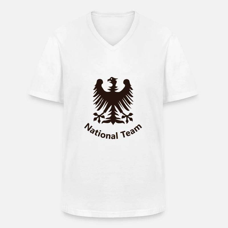 Deutschland - Männer-T-Shirt mit V-Ausschnitt - Weiß