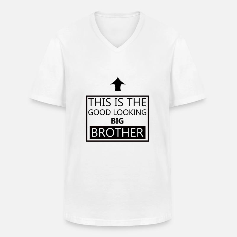 Bruder - Männer-T-Shirt mit V-Ausschnitt - Weiß