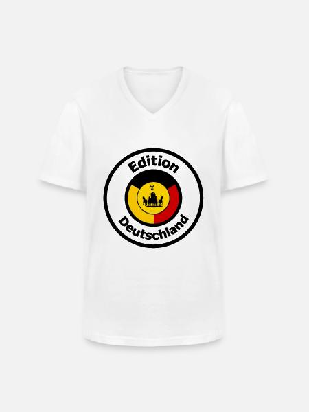 Die Edition Deutschland - Männer-T-Shirt mit V-Ausschnitt - Weiß