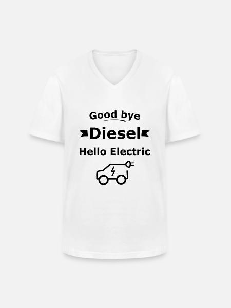 Hallo Elektroauto - Männer-T-Shirt mit V-Ausschnitt - Weiß