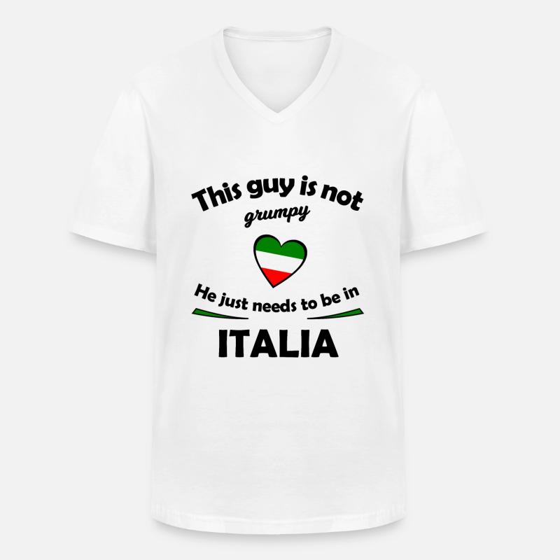Grumpy in Italia - Männer-T-Shirt mit V-Ausschnitt - Weiß