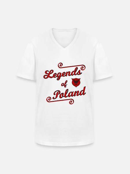 The Polish Legends - Men's V-Neck T-Shirt - white