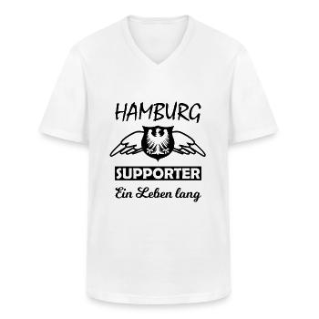 Die Hamburger Fans - Männer-T-Shirt mit V-Ausschnitt - Weiß - Vorne - AI Model Male 185 light (185cm)
