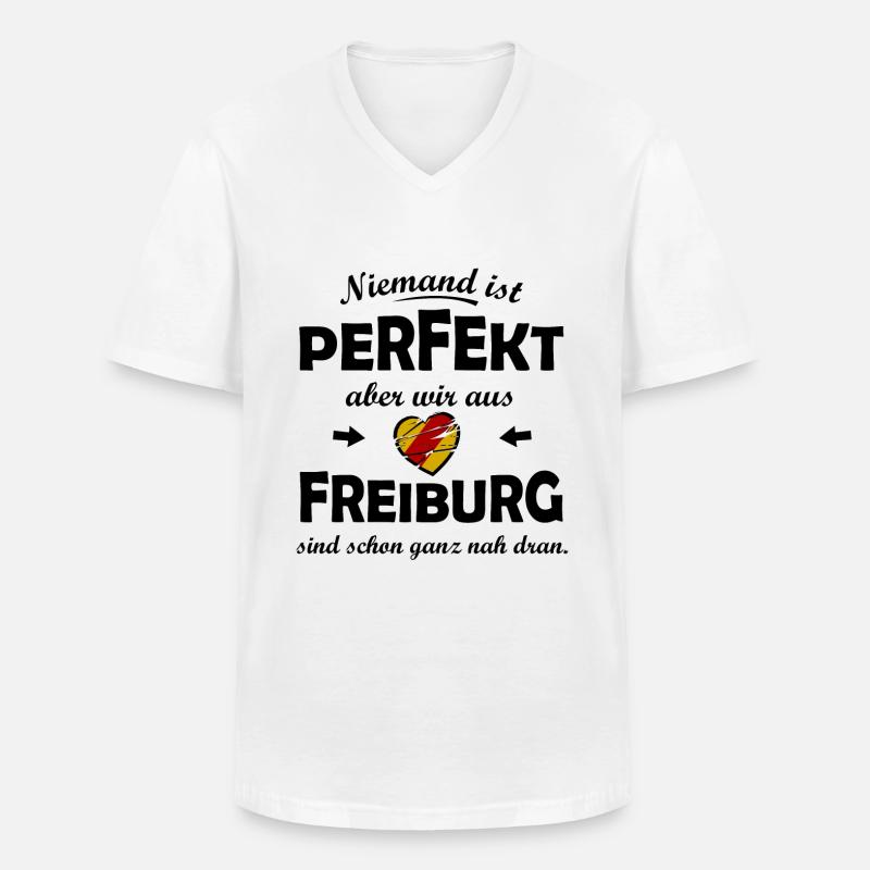 Die perfekten Freiburger - Männer-T-Shirt mit V-Ausschnitt - Weiß