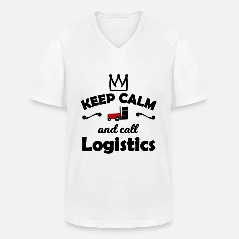 Logistik Team - Männer-T-Shirt mit V-Ausschnitt - Weiß