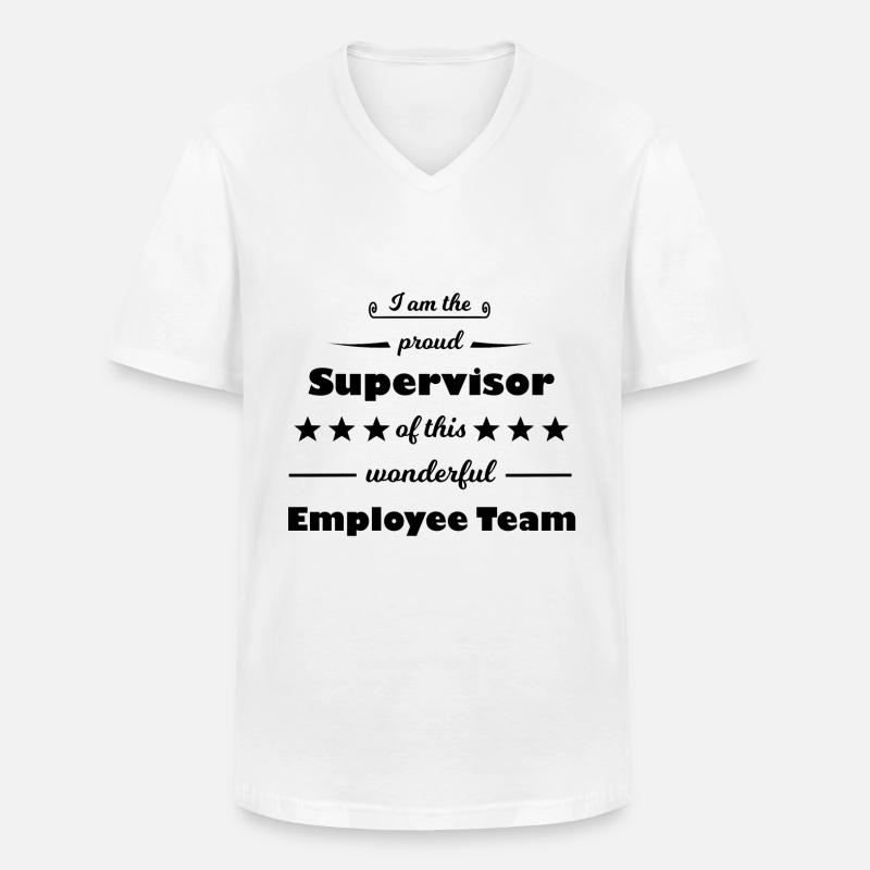 Manager - Männer-T-Shirt mit V-Ausschnitt - Weiß