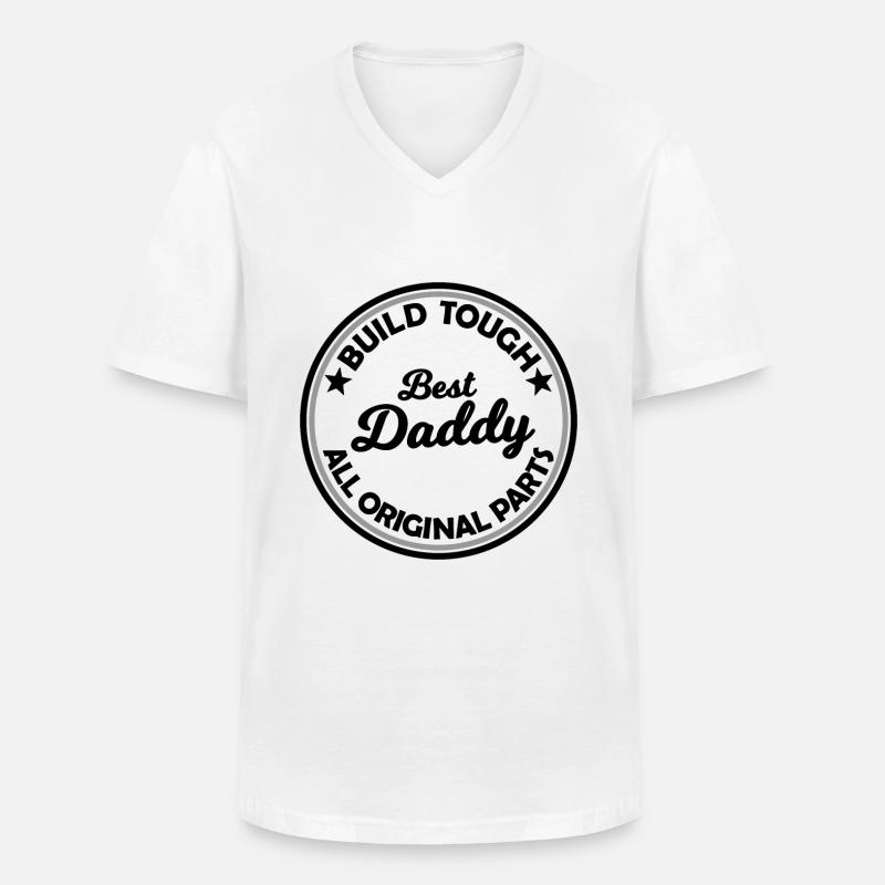 Der beste Daddy - Männer-T-Shirt mit V-Ausschnitt - Weiß