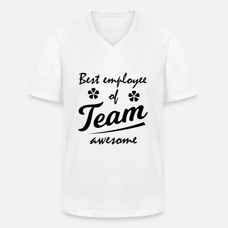 Der beste Mitarbeiter - Männer-T-Shirt mit V-Ausschnitt - Weiß