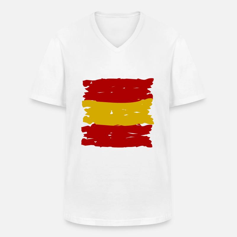 Das spanische Team - Männer-T-Shirt mit V-Ausschnitt - Weiß