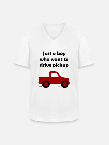Chauffeur de camionnette - T-shirt col V Homme - blanc