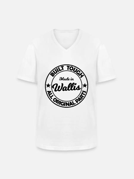 Made in Wallis - Männer-T-Shirt mit V-Ausschnitt - Weiß