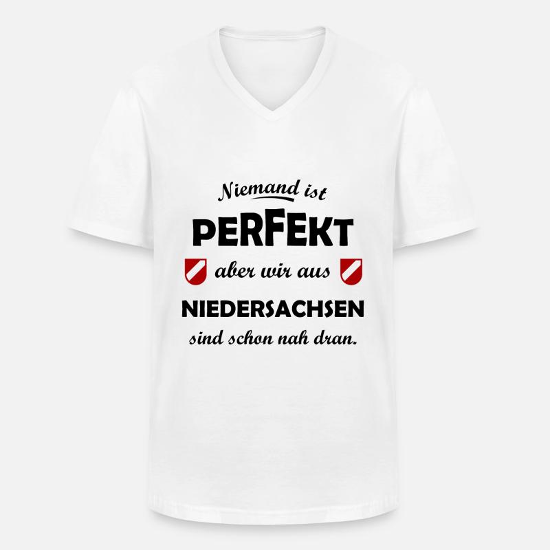 Die Niedersachsen - Männer-T-Shirt mit V-Ausschnitt - Weiß